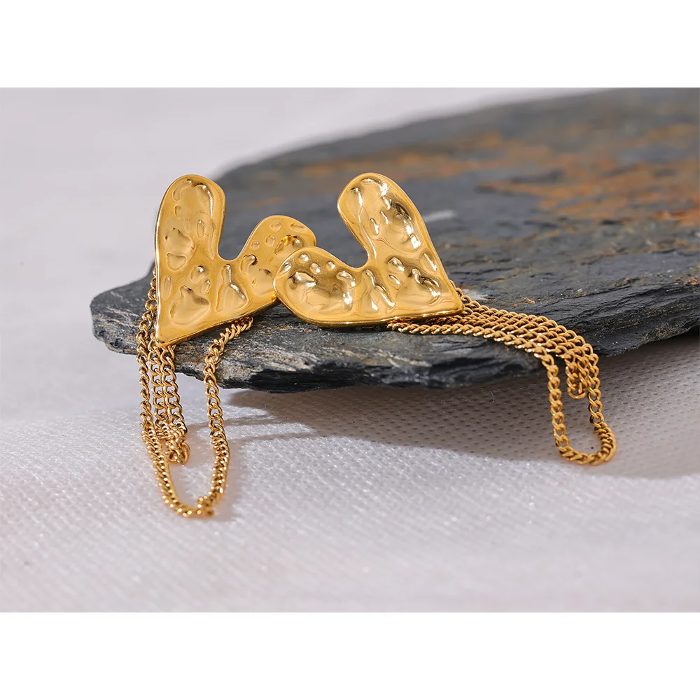 Yhpup-Boucles-d-oreilles-pendantes-en-acier-inoxydable-avec-pompon-c-ur-d-amour-tanche-document