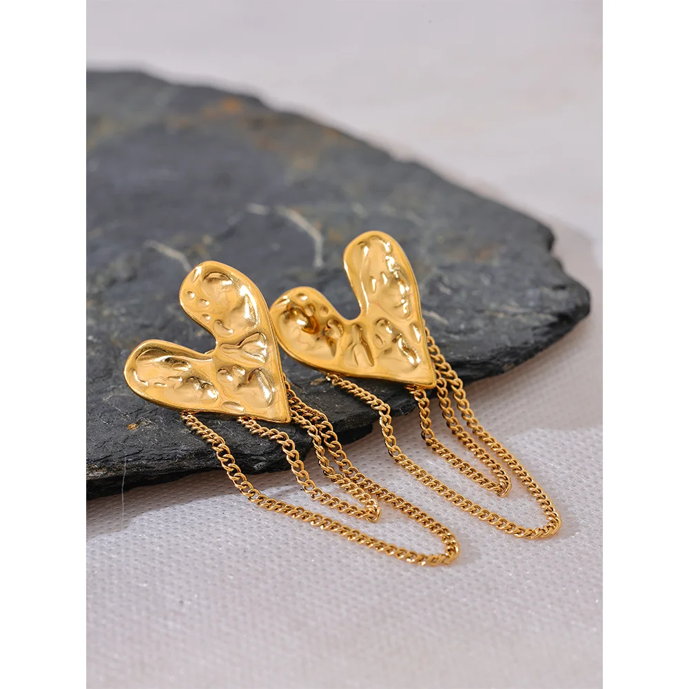 Yhpup-Boucles-d-oreilles-pendantes-en-acier-inoxydable-avec-pompon-c-ur-d-amour-tanche-document