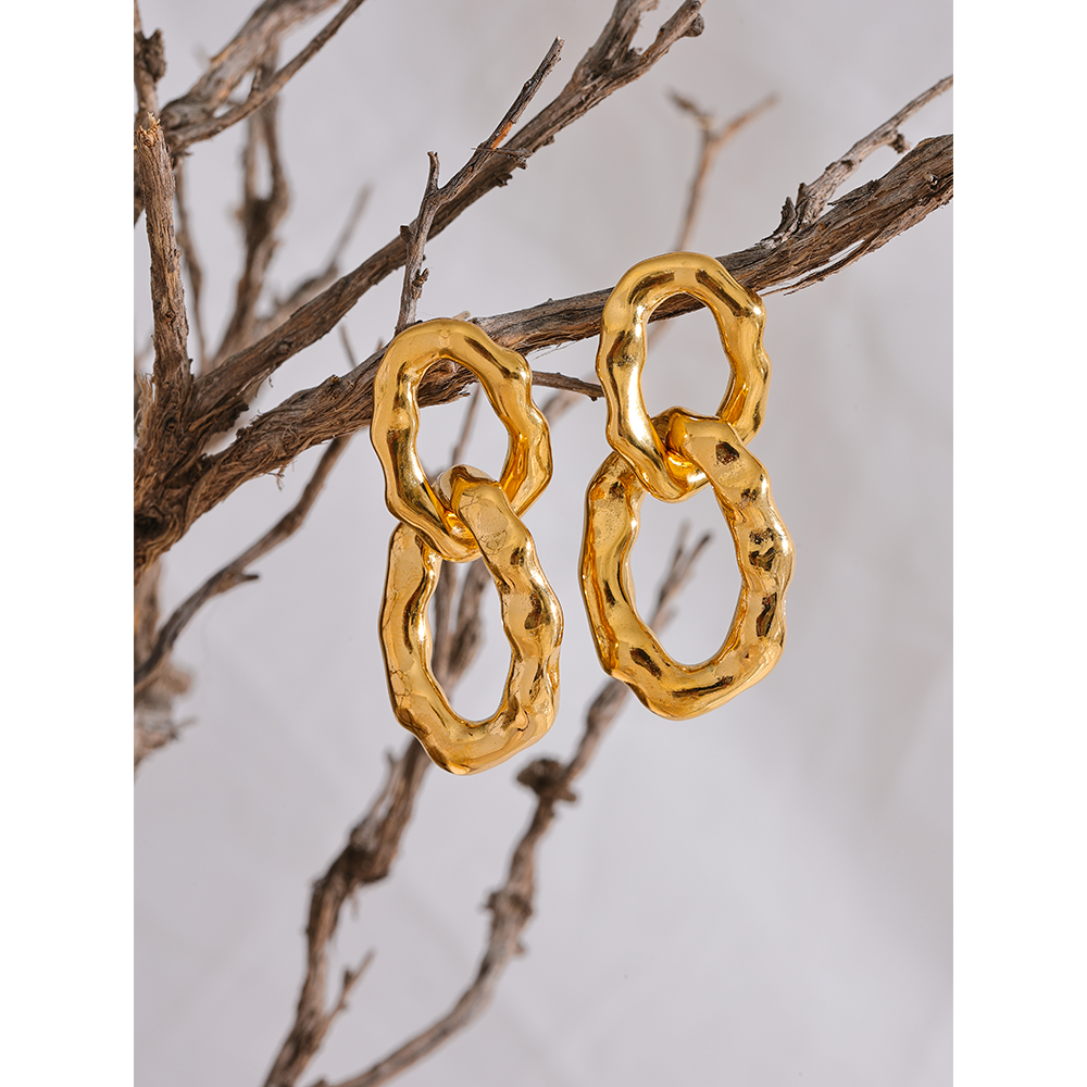 Yhpup-Boucles-d-Oreilles-Textur-es-en-Acier-Inoxydable-et-M-tal-Moul-Bijoux-Minimalistes-de