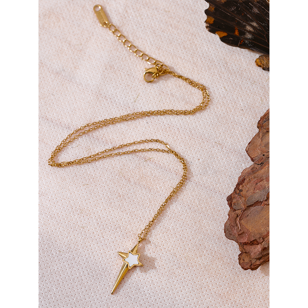 Yhpup-Collier-pendentif-toile-en-acier-inoxydable-coquille-naturelle-sweat-shirts-plaqu-s-mode-cor-enne