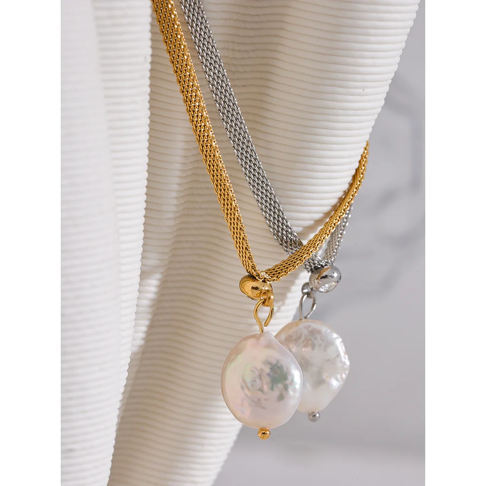 Yhpup-Collier-Ras-du-Cou-en-Acier-Inoxydable-avec-Pendentif-en-Perle-Naturelle-Bijoux-de-Clavicule