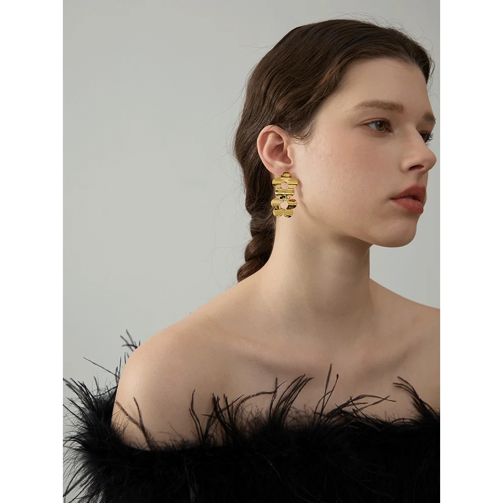 Yhpup-Boucles-d-Oreilles-en-Acier-Inoxydable-Bijoux-Hypoallerg-niques-en-M-tal-Lisse-Couleur-Rouille