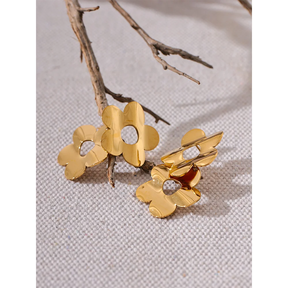 Yhpup-Boucles-d-Oreilles-en-Acier-Inoxydable-Bijoux-Hypoallerg-niques-en-M-tal-Lisse-Couleur-Rouille
