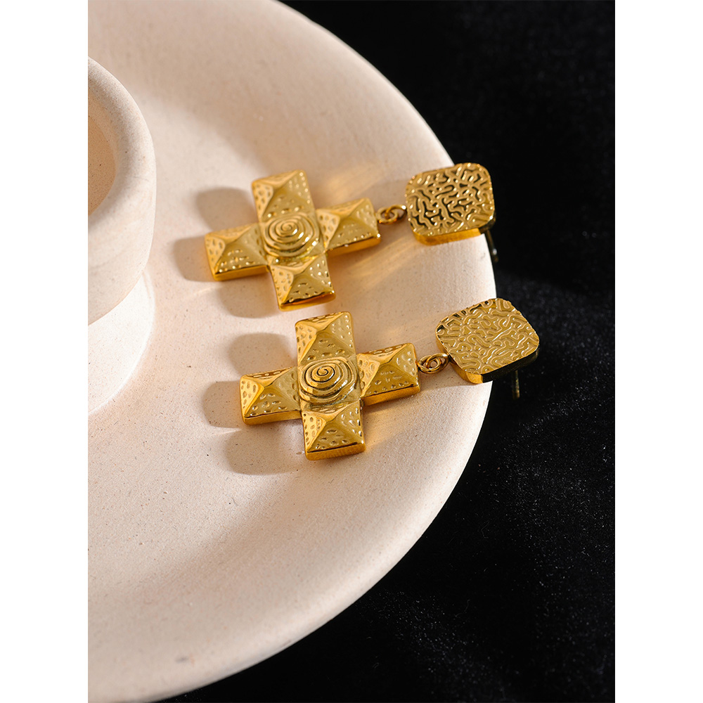 Yhpup-Boucles-d-oreilles-pendantes-classiques-en-acier-inoxydable-croix-carr-e-breloque-vintage-en-m