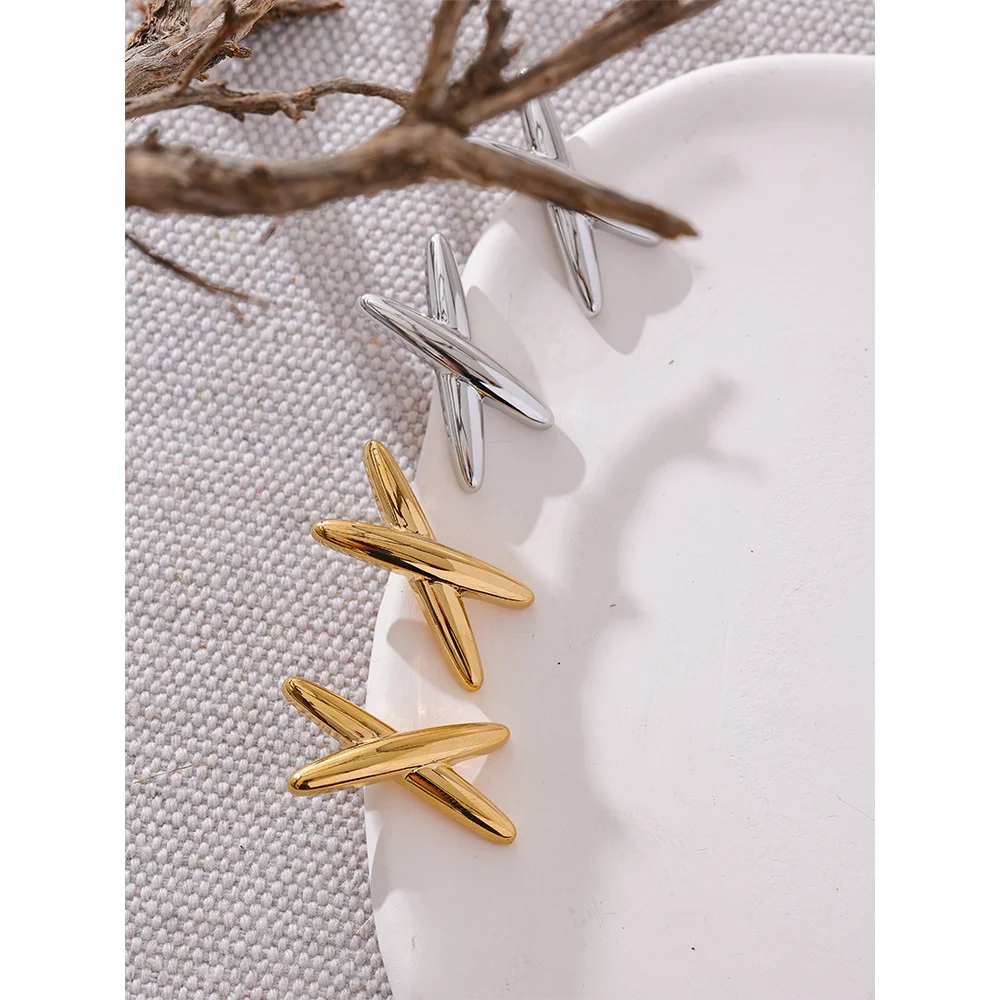 Yhpup-Boucles-d-Oreilles-Minimalistes-en-Acier-Inoxydable-pour-Femme-M-tal-Textur-Vert-Rouill-Mode