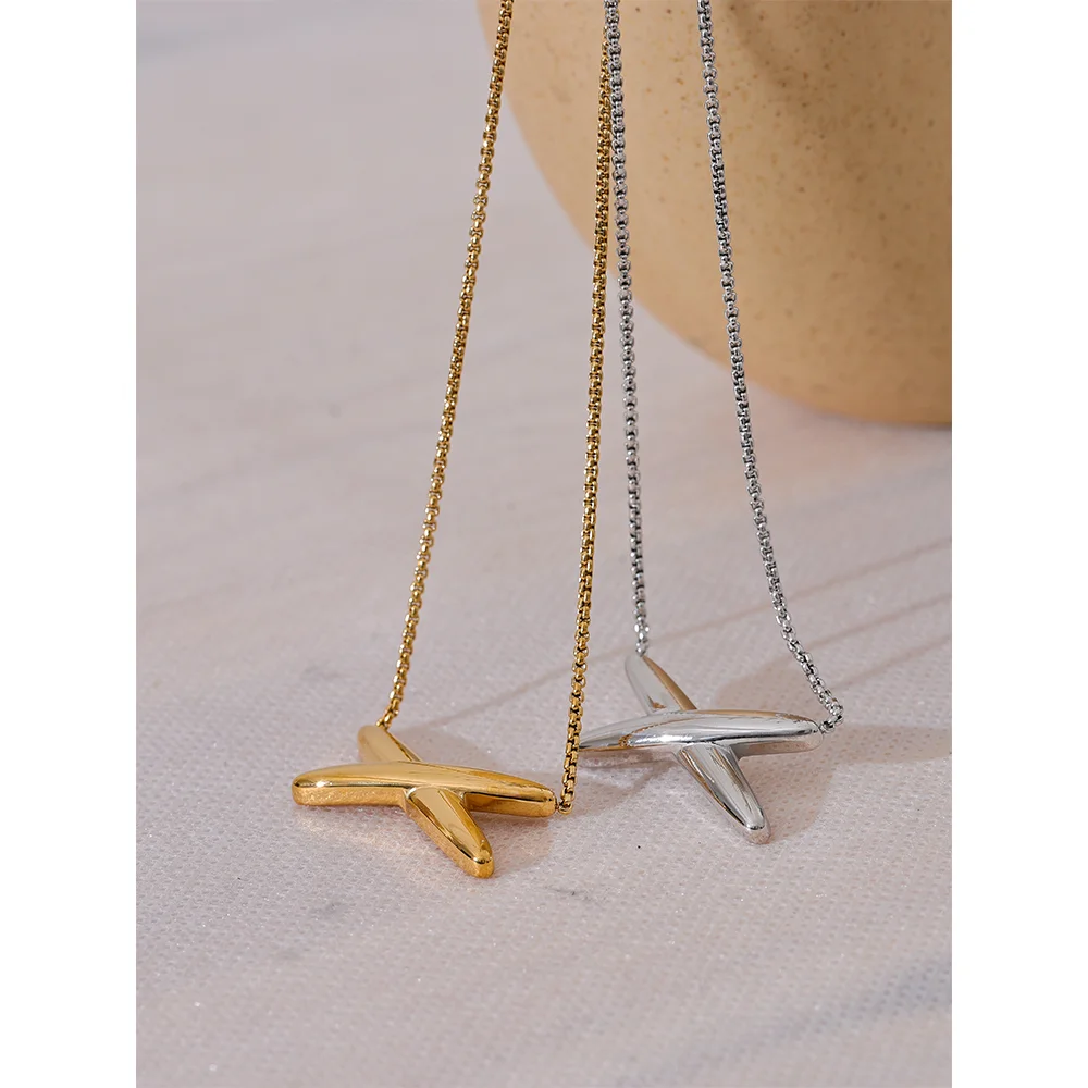 Yhpup-Ensemble-collier-et-bracelet-personnalis-pour-femme-acier-inoxydable-pendentif-lettre-X-bijoux-minimalistes-et