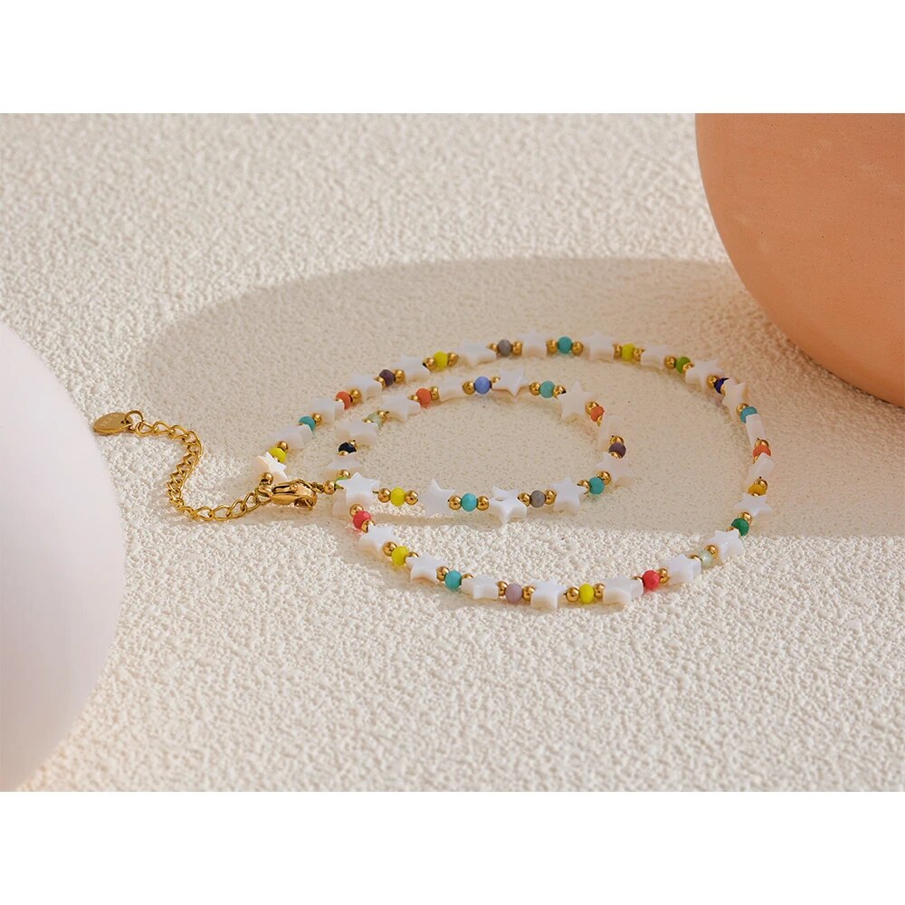 Yhpup-Collier-en-Acier-Inoxydable-avec-Coquille-Naturelle-toile-Clip-Color-Fait-la-Main-Bijoux-d