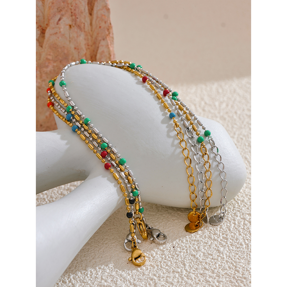 Yhpup-Bracelet-de-perles-en-mail-color-pour-femme-bracelet-de-poignet-sweat-shirts-plaqu-s
