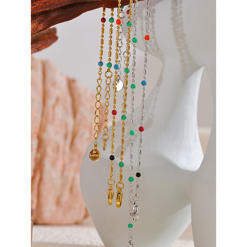 Yhpup-Bracelet-de-perles-en-mail-color-pour-femme-bracelet-de-poignet-sweat-shirts-plaqu-s
