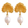 Yhpup-Boucles-d-Oreilles-Pendantes-en-Acier-Inoxydable-Ginkgo-Perles-Naturelles-Bijoux-de-Plante-en-Or