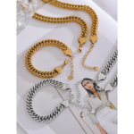 Yhpup-Ensemble-de-bijoux-en-acier-inoxydable-optique-RapMetal-JONecklace-bracelet-plaqu-or-18-carats-tanche
