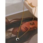 Yhpup-collier-en-acier-inoxydable-pendentif-coquille-blanche-lune-Chic-Unique-couleur-or-perles-cha-ne