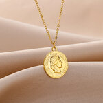 Colliers-pendentif-pi-ce-de-monnaie-portrait-vintage-pour-femme-acier-inoxydable-rond-document-en-or
