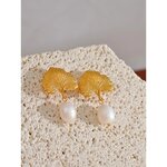 Yhpup-Boucles-d-Oreilles-Pendantes-en-Acier-Inoxydable-Ginkgo-Perles-Naturelles-Bijoux-de-Plante-en-Or