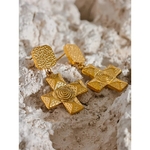 Yhpup-Boucles-d-oreilles-pendantes-classiques-en-acier-inoxydable-croix-carr-e-breloque-vintage-en-m