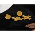 Yhpup-Boucles-d-oreilles-pendantes-classiques-en-acier-inoxydable-croix-carr-e-breloque-vintage-en-m