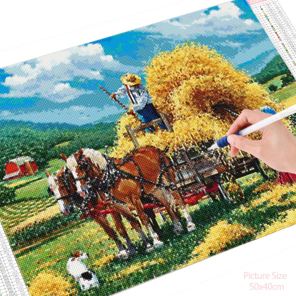 HUACAN-peinture-diamant-ferme-de-printemps-broderie-diamant-paysage-stitch-deco