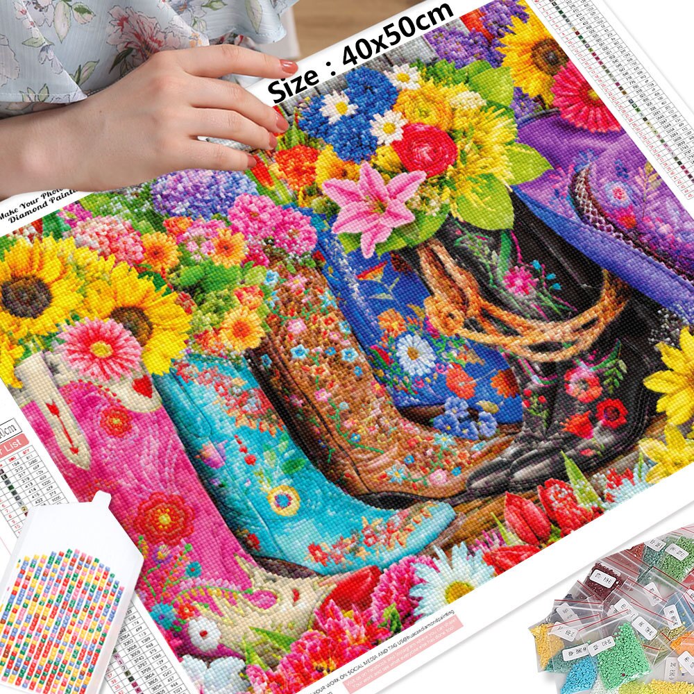 HUACAN-peinture-diamant-fleur-tournesol-bricolage-mosa-que-de-chaussures-image-de-strass-loisirs-d-cor