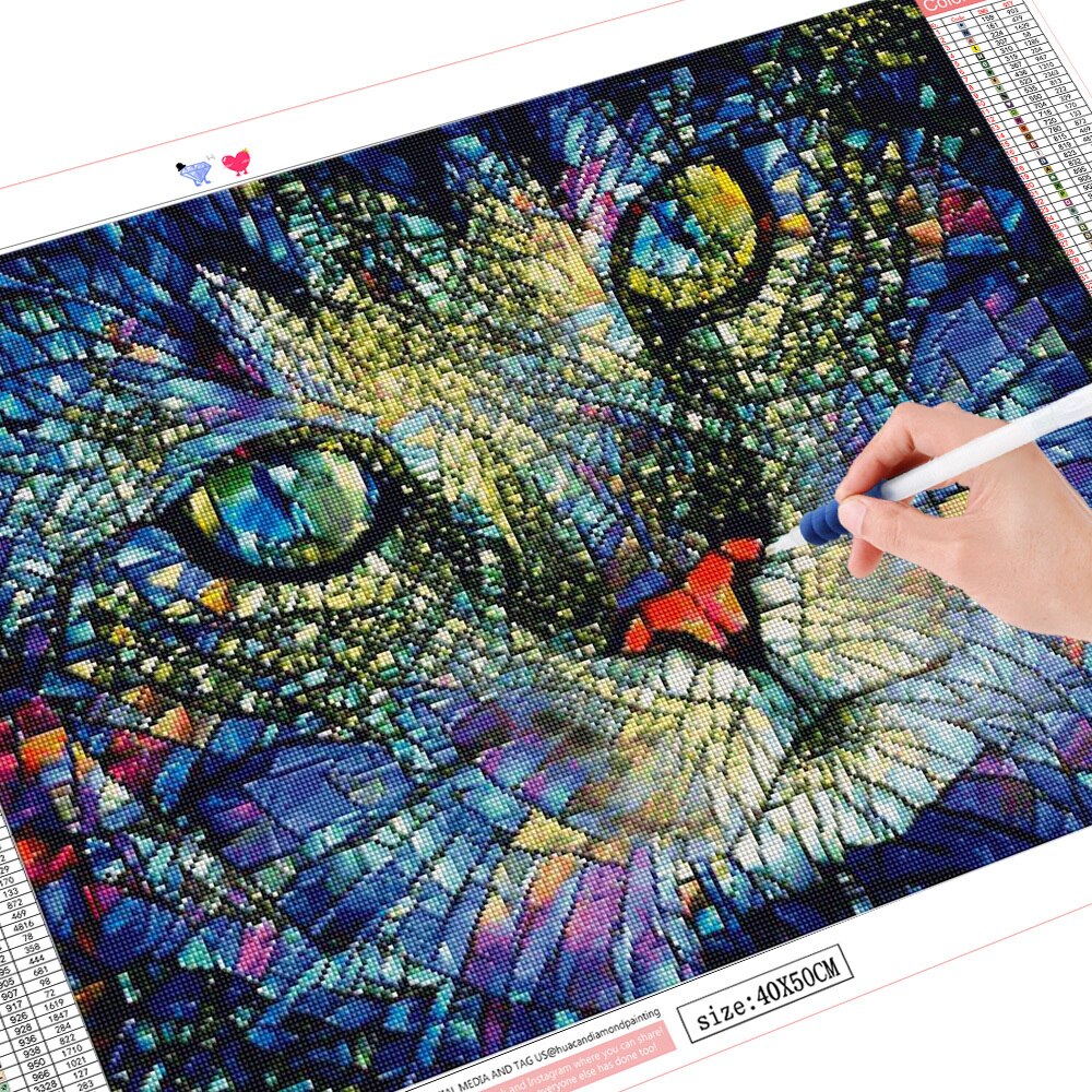 peinture-diamant-yeux-de-chat-perceuse-compl-te-carr-fait-la-main-broderie-en-point