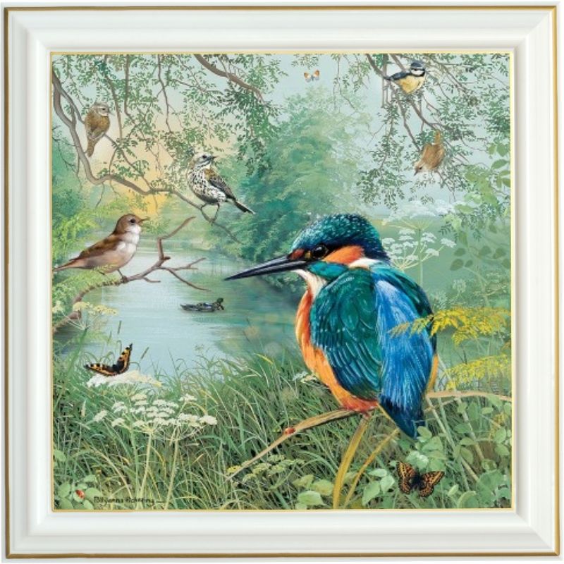 broderie-diamant-oiseau-pêche-eau-lartera