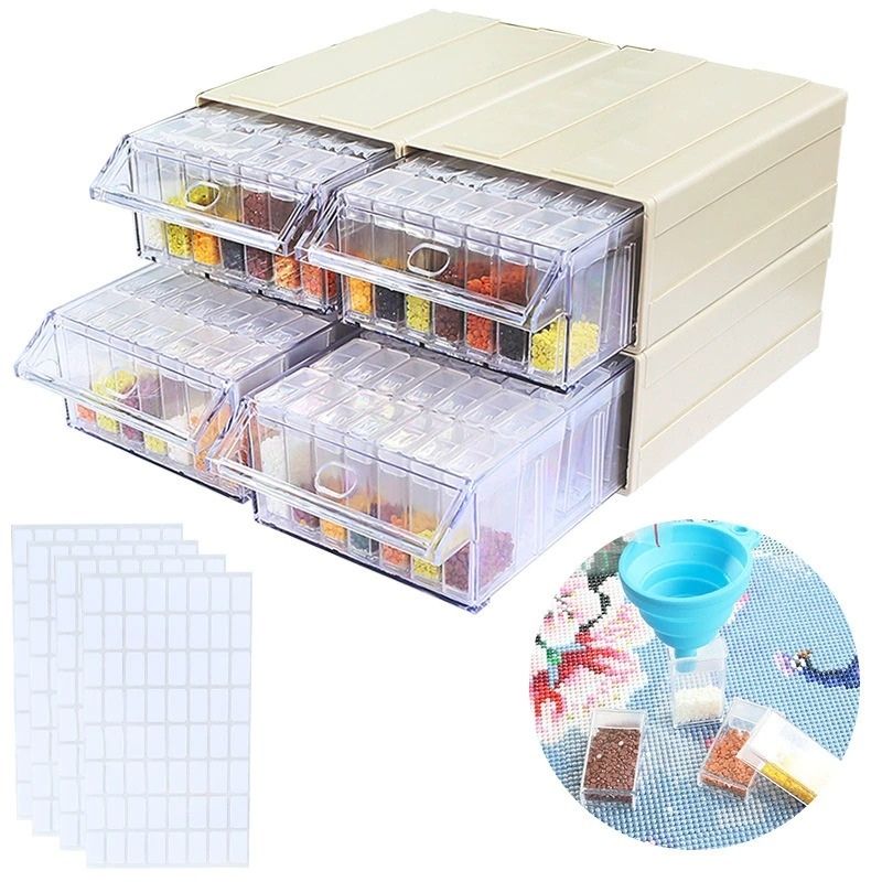 box-rangement-140-pièces-blanc-broderie-diamant