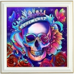 diamond-painting-tête-mort-fleurs