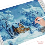 HUACAN-diamant-peinture-hiver-paysage-plein-forage-diamant-broderie-maison-mur-Art-fait-main-cadeau