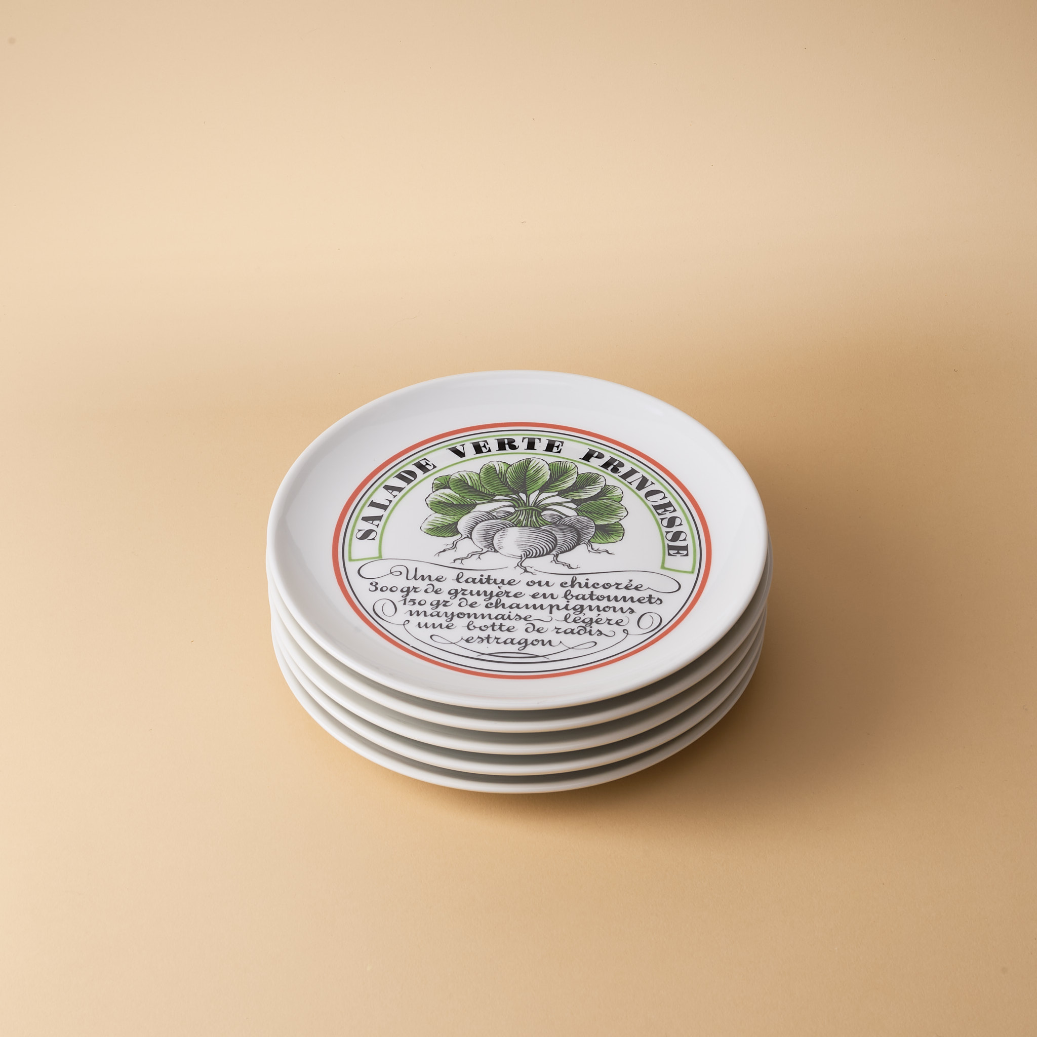 vaisselle ancienne assiettes à crudités Porcelaine de Paris