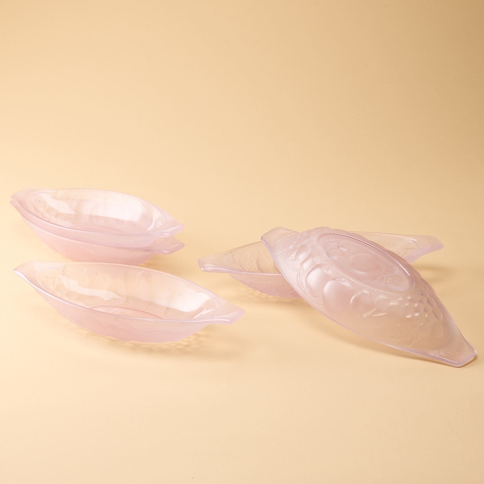 Vaisselle ancienne - Coupe à dessert en verre rose