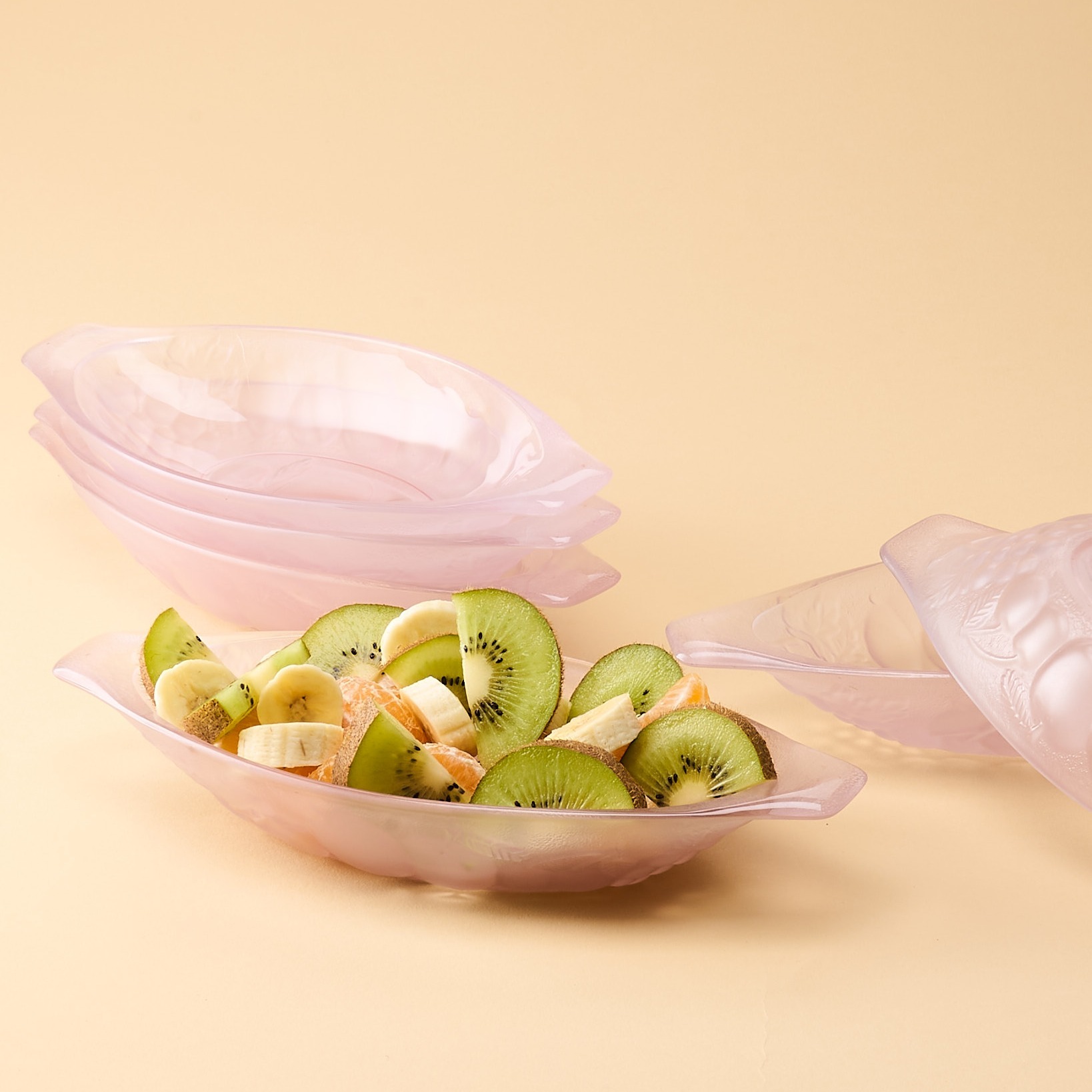 Vaisselle ancienne - Coupe à dessert en verre rose