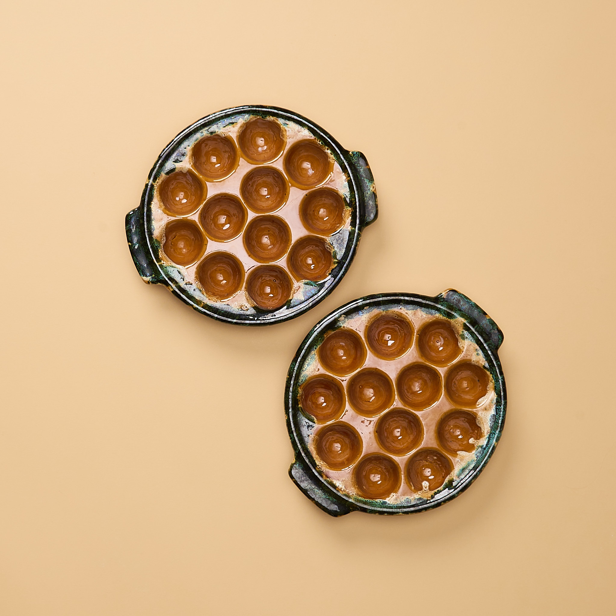 Lot de 6 assiettes à escargots en verre Pyrex - Arts de la table