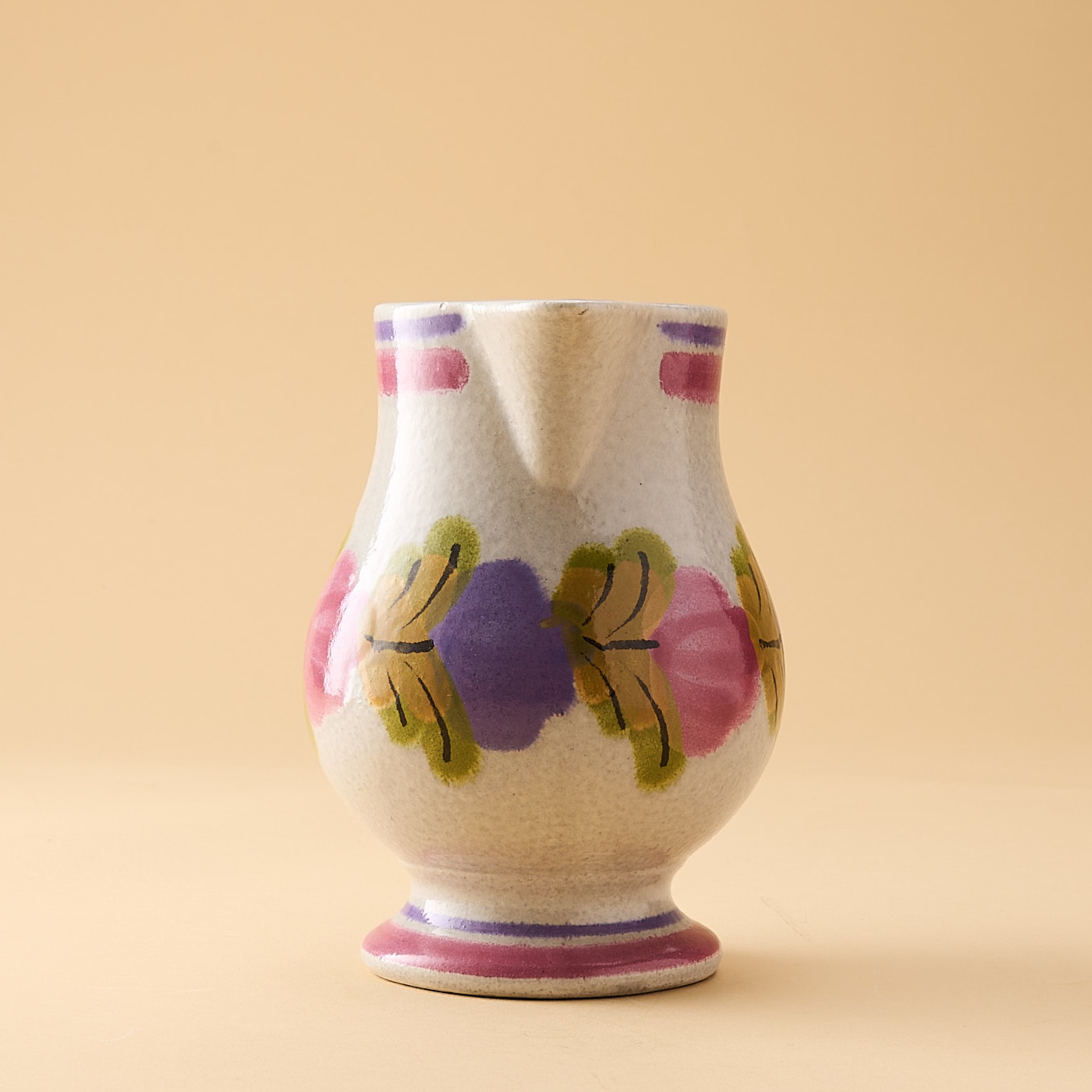 vaisselle ancienne pichet en grès à fleurs