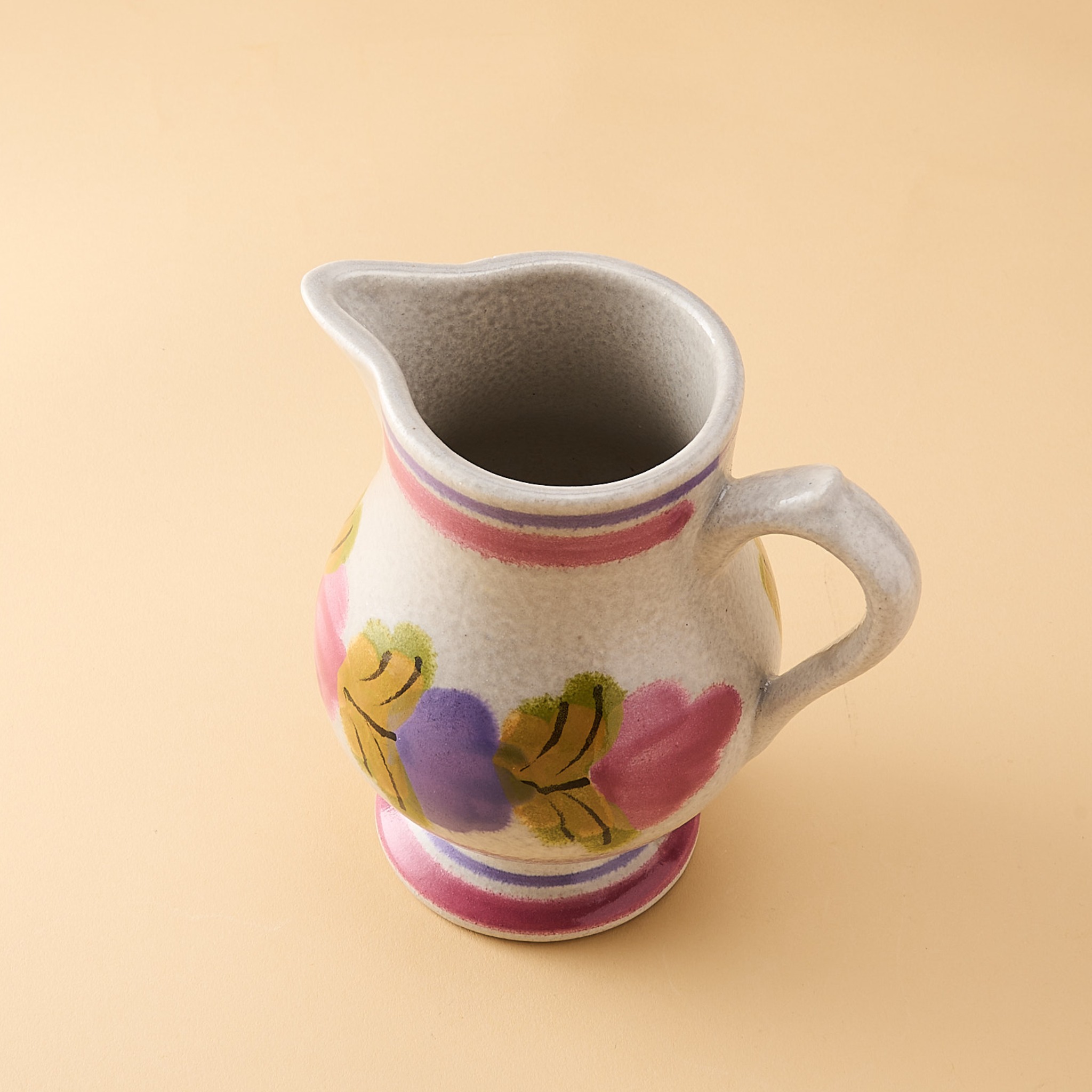vaisselle ancienne pichet en grès à fleurs