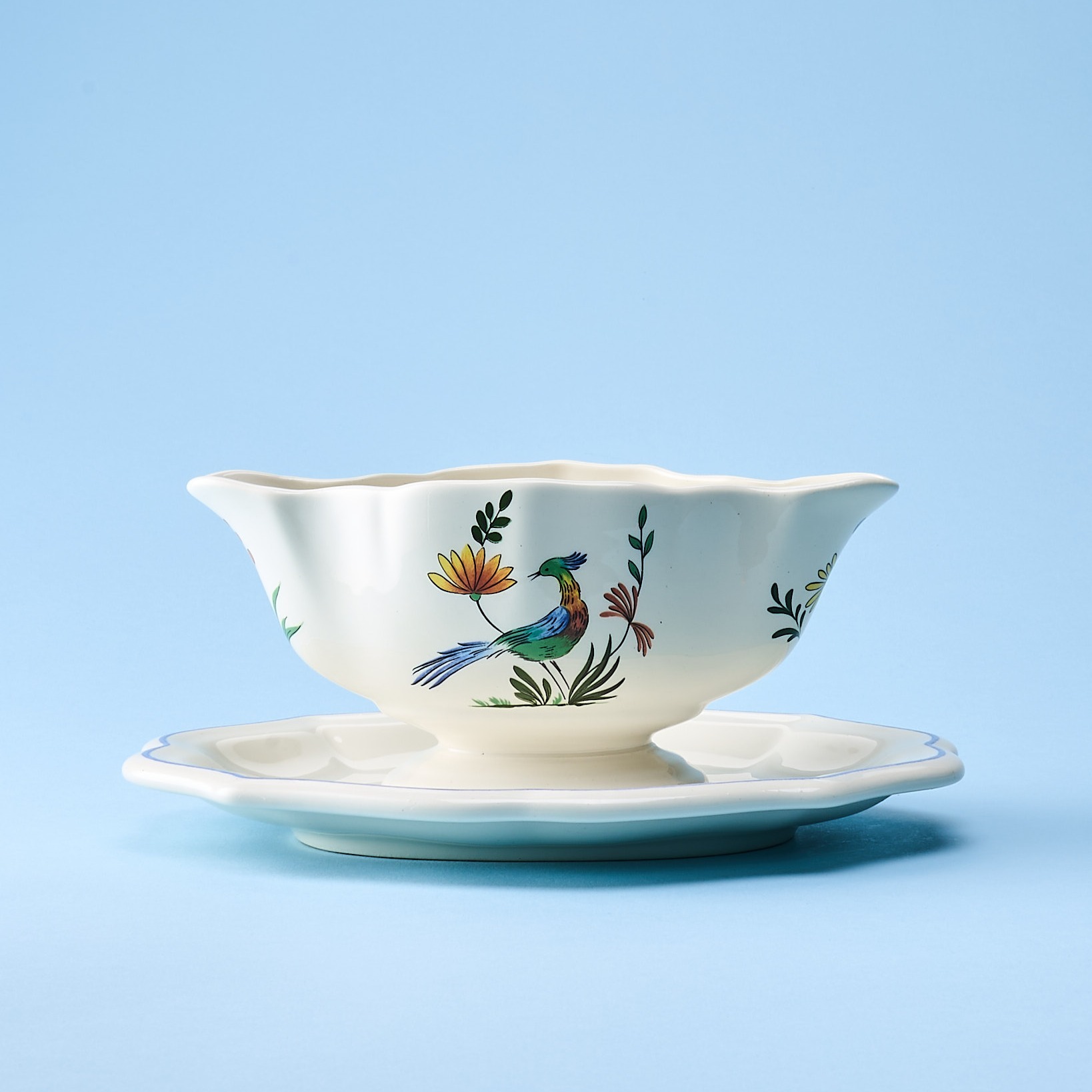 Saucière GIEN oiseaux de paradis