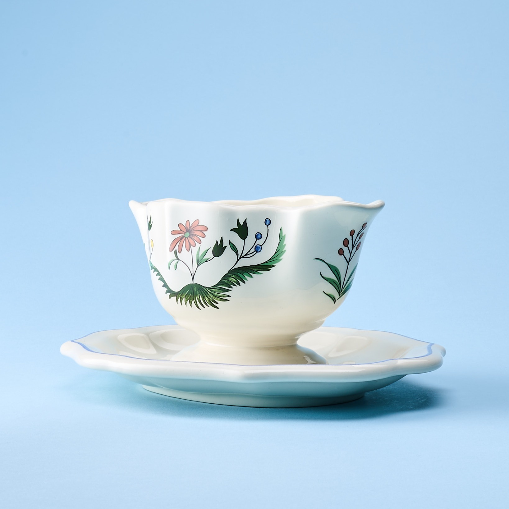 Saucière GIEN oiseaux de paradis