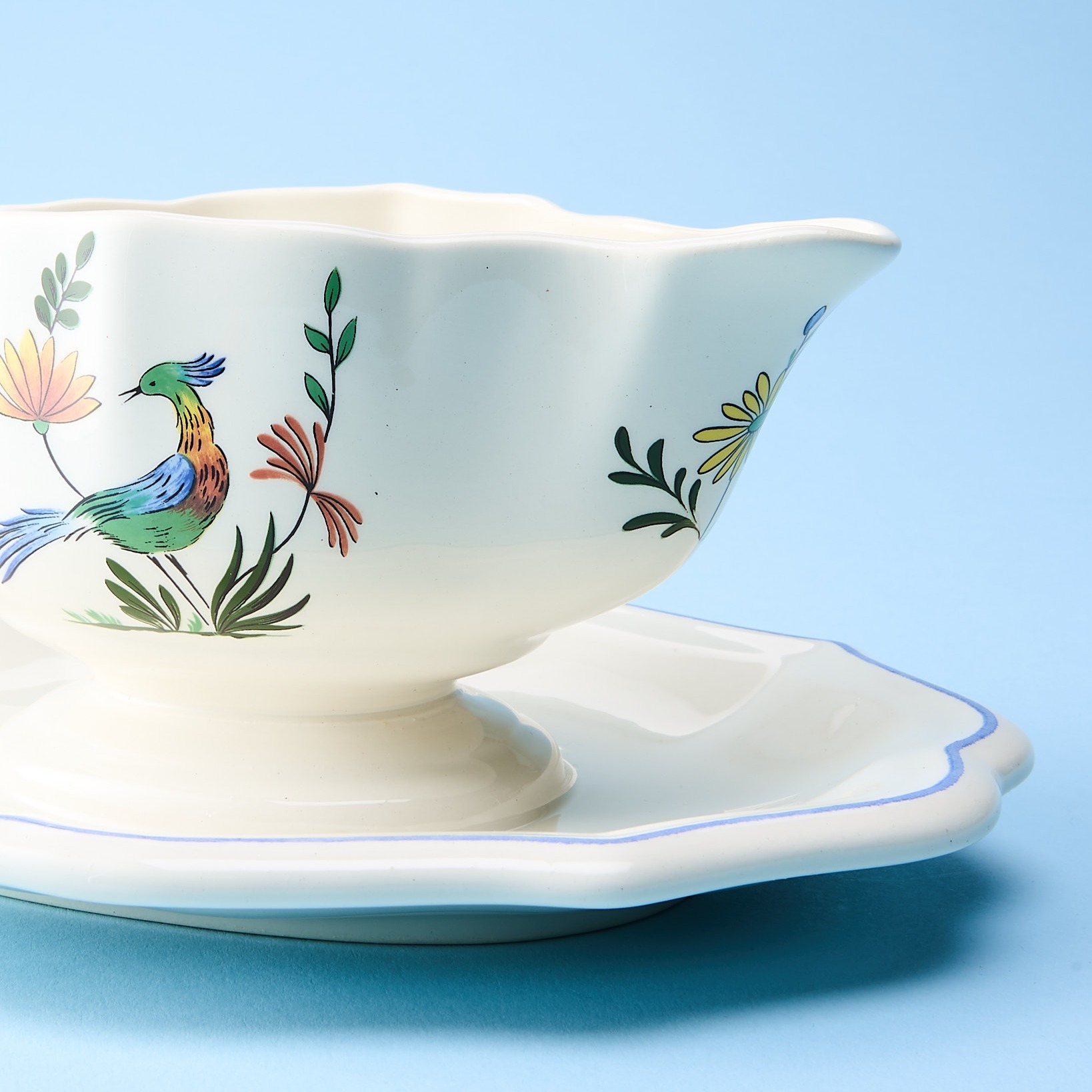 Saucière GIEN oiseaux de paradis