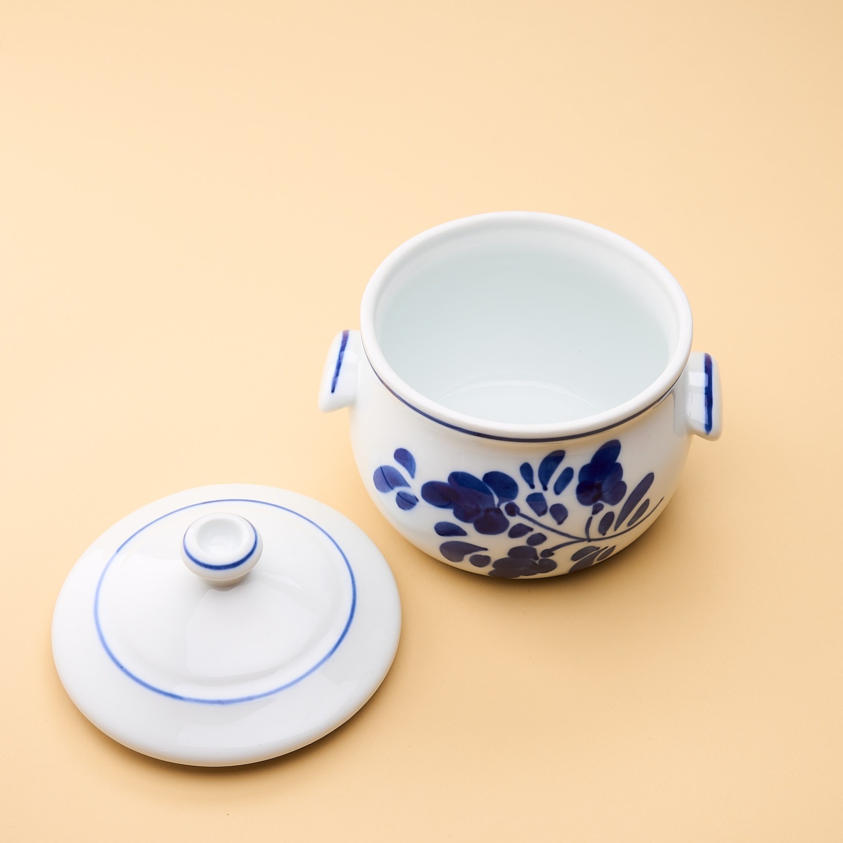 vaisselle ancienne petite soupière bleue