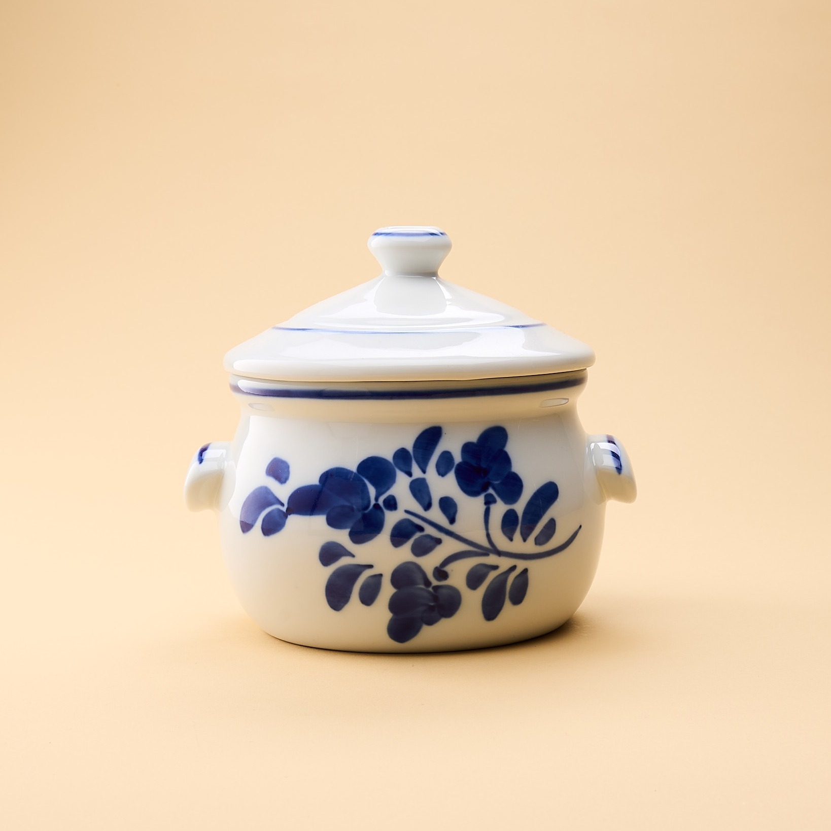 vaisselle ancienne petite soupière bleue