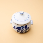 vaisselle ancienne petite soupière bleue