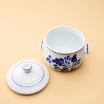 vaisselle ancienne petite soupière bleue
