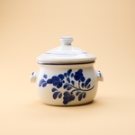 vaisselle ancienne petite soupière bleue