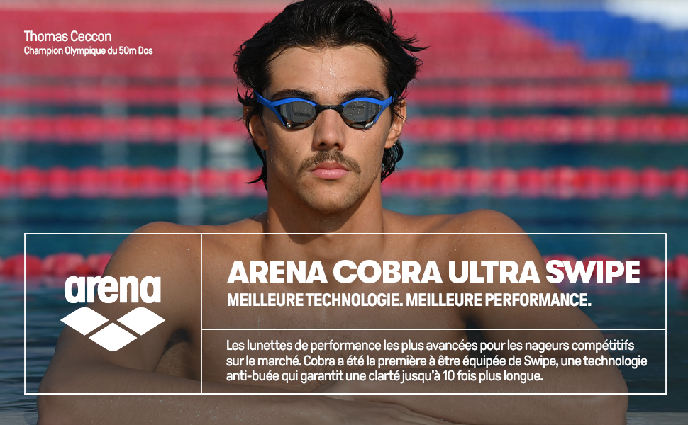 Voici les lunettes de natation Arena Cobra Ultra Swipe.