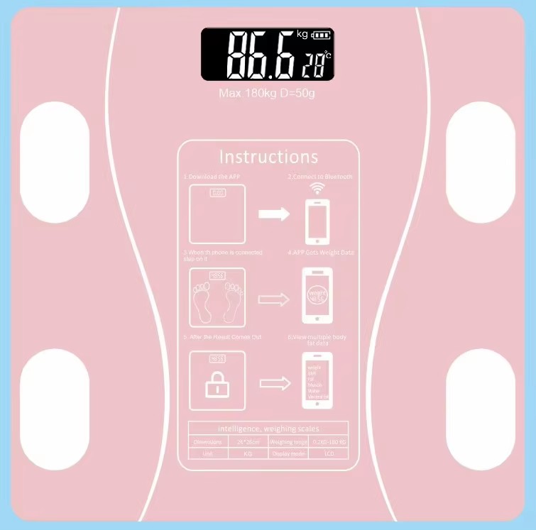 balance-rose-douceur-connectee-poids
