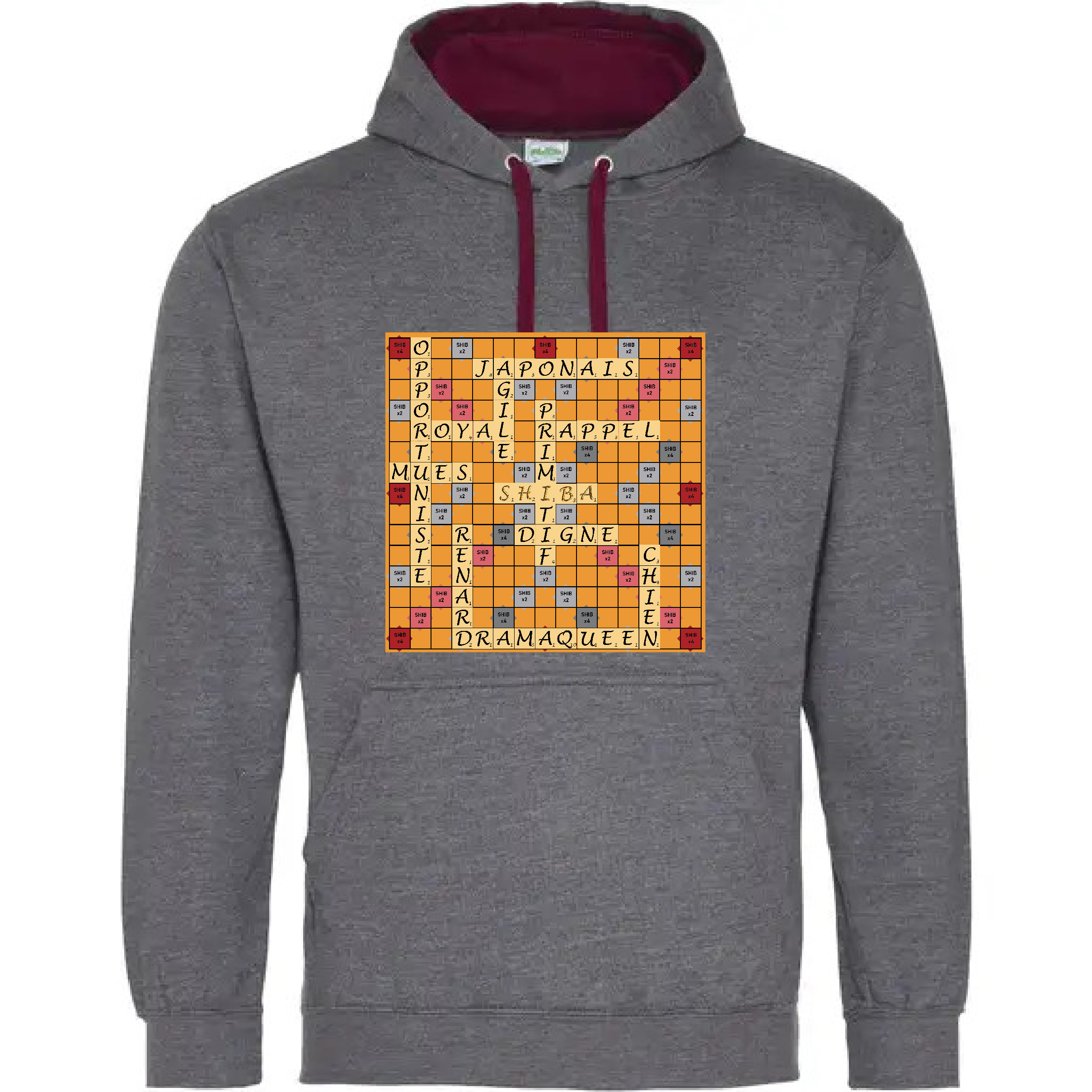 hoodies gris scrabble