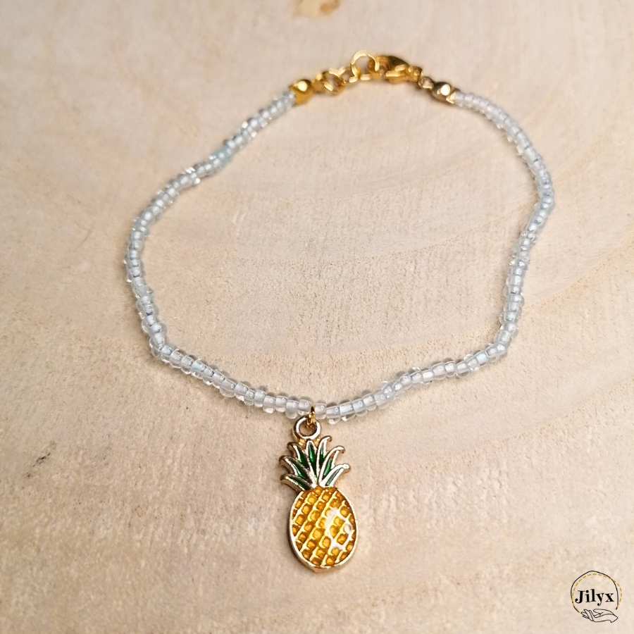 Bracelet  ananas perles bois