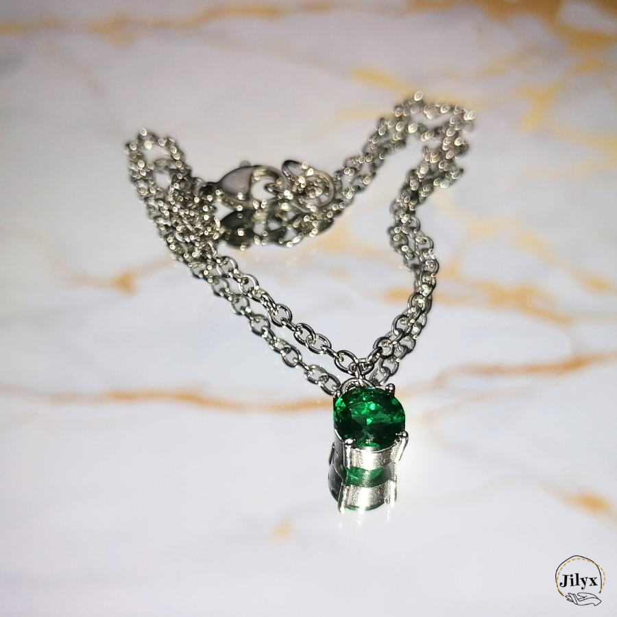 Bracelet argenté strass vert marbre