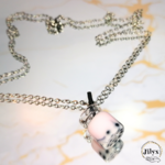 Collier avec pendentif bubble tea rose clair marbre