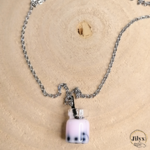 Collier avec pendentif bubble tea rose clair bois