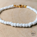 Bracelet en perle doré et blanc bois