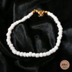 Bracelet en perle doré et blanc satin